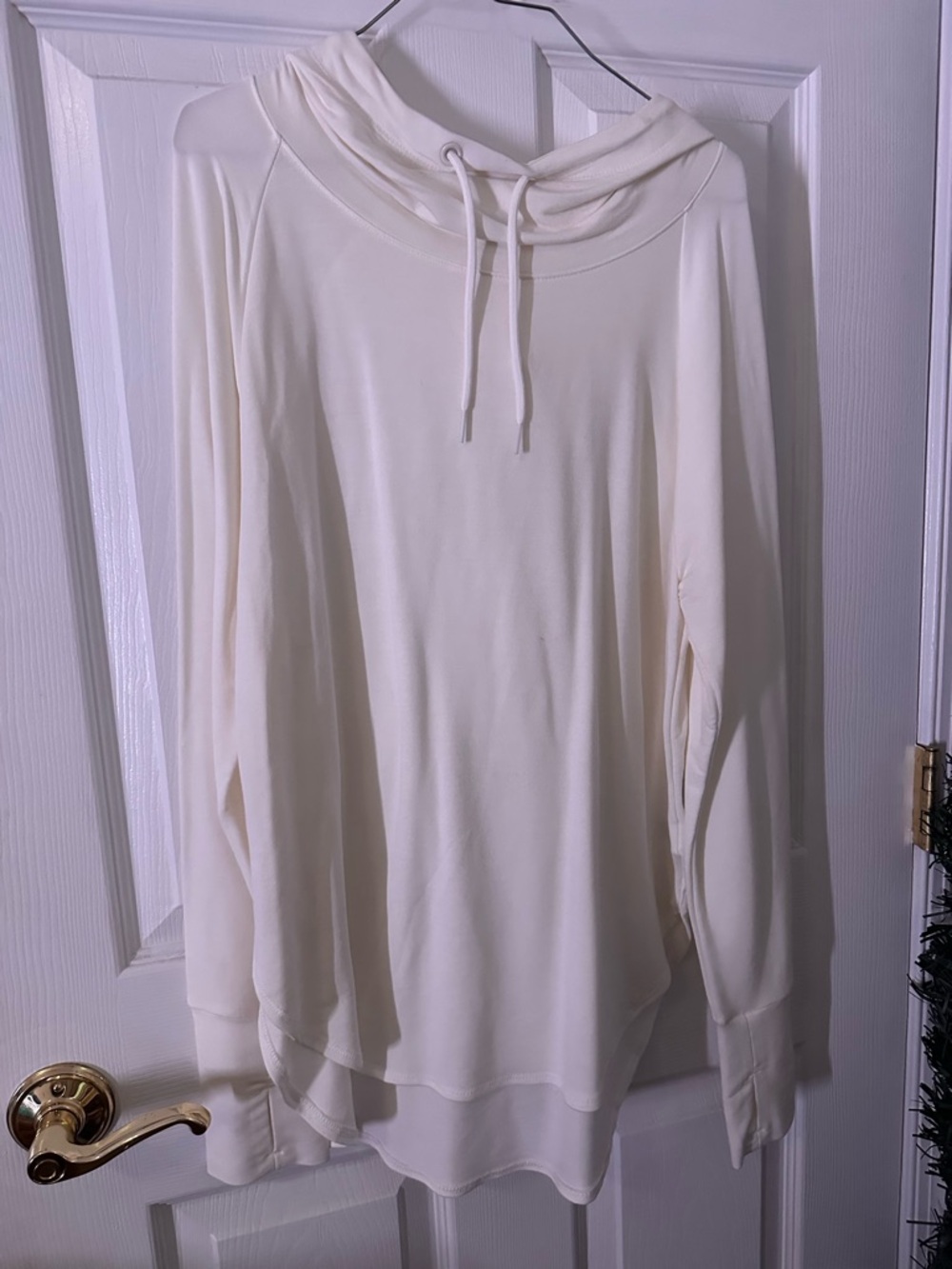 Athletic Works Cream Lightweight Hooded Pullover